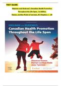 Test bank for Edelman and Kudzma's Canadian Health Promotion Throughout the Life Span, 1st Edition by Tyerman & Dames, All Chapters 1 up to 25 Covered, Verified ISBN: 9781771722254