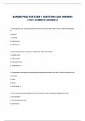 BARBER PRACTICE EXAM 1 QUESTIONS AND ANSWERS  (100% CORRECT) GRADED A