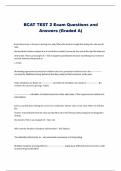 BCAT TEST 2 Exam Questions and  Answers (Graded A)