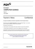 AQA A LEVEL COMPUTER SCIENCE PAPER 1 JUNE 2024 (7517-1)Teacher’s Notes