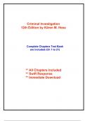 Test Bank for Criminal Investigation, 12th Edition by Hess (All Chapters included)