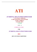 ATI MENTAL HEALTH PROCTORED EXAM (25 VERSIONS) / MENTAL HEALTH  ATI PROCTORED EXAM (25 VERSIONS) |VERIFIED AND 100% CORRECT Q & A, COMPLETE DOCUMENT FOR ATI EXAM|