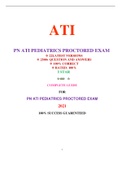 PN ATI PEDIATRICS PROCTORED EXAM (22 VERSIONS) /  ATI PN PEDIATRICS PROCTORED EXAM (22 VERSIONS)|VERIFIED AND 100% CORRECT Q & A, COMPLETE DOCUMENT FOR ATI EXAM|