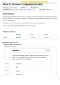 NR-509 Advanced Physical Assessment-Week 1 Midweek Comprehension Quiz.