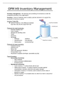 Operations management summary H9 inventory management