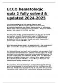 ECCO hematologic quiz 2 fully solved & updated 2024-2025