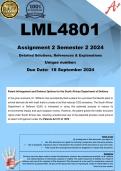 LML4801 Assignment 2 (COMPLETE ANSWERS) Semester 2 2024 - DUE 18 September 2024