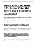 NURS 5315 - M1 (Part 1A): Action Potential fully solved & updated 2024-2025