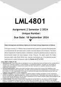 LML4801 Assignment 2 (ANSWERS) Semester 2 2024 - DISTINCTION GUARANTEED