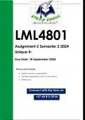 LML4801 Assignment 2 (QUALITY ANSWERS) Semester 2 2024.