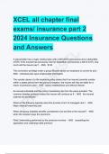 XCEL all chapter final exams/ insurance part 2 2024 Insurance Questions and Answers