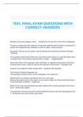 TEFL FINAL EXAM QUESTIONS WITH CORRECT ANSWERS