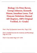 Solutions Manual For Biology 13th Edition By Peter Raven, George Johnson, Kenneth Mason, Jonathan Losos, Tod Duncan (All Chapters, 100% Original Verified, A+ Grade) 