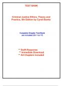 Test Bank for Criminal Justice Ethics, Theory and Practice, 5th Edition Banks (All Chapters included)