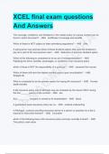 XCEL final exam questions And Answers guaranteed to pass!!