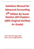 Solutions Manual For Advanced Accounting 5th Edition By Susan Hamlen (All Chapters, 100% Original Verified, A+ Grade) 