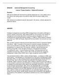 MN30469: Advanced management accounting: balanced scorecard essay