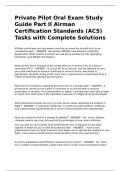 Private Pilot Oral Exam Study Guide Part II Airman Certification Standards (ACS) Tasks with Complete Solutions