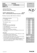 AQA  PHYSICS (SPECIFICATION A)	PHA3/W Unit 3	Current Electricity and Elastic Properties of Solids