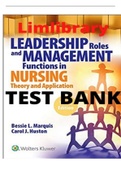 TEST BANK FOR LEADERSHIP ROLES AND MANAGEMENT FUNCTIONS AND NURSING 10TH EDITION MARQUIS HUSTON