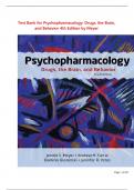 Test Bank for Psychopharmacology: Drugs, the Brain, and Behavior 4th Edition by Meyer (STUVIA)