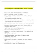 Fiscal Law Test Questions with Correct Answers.