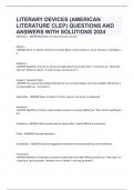 LITERARY DEVICES (AMERICAN LITERATURE CLEP) QUESTIONS AND ANSWERS WITH SOLUTIONS 2024