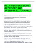 Bundle For  MLT Chemistry Exam Questions with Answers