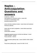 Naplex - Anticoagulation Questions and answers