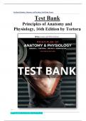 Test Bank Principles of Anatomy and Physiology 16th Edition Tortora All Chapters (1-29) | A+ ULTIMATE GUIDE 2024