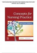 TEST BANK FOR CONCEPTS FOR NURSING PRACTICE 4TH EDITION JEAN GIDDENS/ALL CHAPTERS COVERED/COMPLETE GUIDE 2024