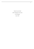 Purdue University Global GB570: Managing the Value Chain  The Value Chain in the Management of My Life Unit 6 Assignment