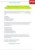 Pathophysiology Exam 1 Practice Questions and Answers 2024 Graded A