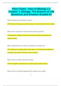 Penn Foster - Intro to Biology L1: Chapter 1, Biology: The Science of Life Questions and Answers Graded A+