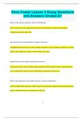 Penn Foster Lesson 3 Essay Questions  and Answers Graded A+