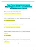 Penn Foster Animal Anatomy and Physiology 1: Lesson 1 Questions and  Answers Already Passed