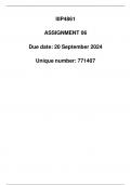 IOP4861 Assignment 6 Due 20 September 2024 (Detailed Answers)