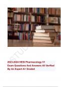 2023-2024 HESI Pharmacology V1 Exam Questions And Answers All Verified By An Expert A+ Graded 