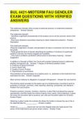 BUL 4421-MIDTERM FAU GENDLER EXAM QUESTIONS WITH VERIFIED ANSWERS