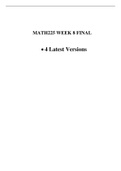 MATH225 Week 8 Final Exam (4 versions, 200 Q & A, Latest-2021) / MATH 225N Week 8 Final Exam / MATH 225 Final Exam / MATH225N Final Exam: Chamberlain College of Nursing |100% Correct Answers, Download to Score “A”|