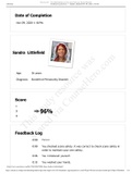 Sandra Littlefield Age: 36 years Diagnosis: Borderline Personality Disorder / VSIM Steps - Sandra Littlefield. Case Study. (96% Score)