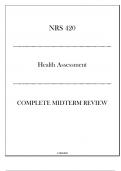 (GCU) NRS 420 - Health Assessment - Complete Midterm Review 20242025.