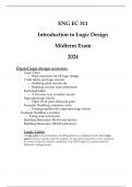 (BU) ENG EC 311 - Introduction to Logic Design - Midterm Exam 1 Guide 2024