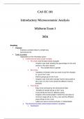 (BU) CAS EC 101 - Introductory Microeconomic Analysis - Midterm Exam 1 Guide 2024