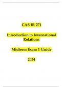 (BU) CAS IR 271 - International Relations - Midterm Exam 1 Guide 2024.