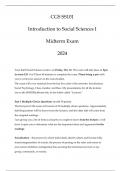 (BU) CGS SS 101 - Introduction to Social Sciences I - Midterm Exam 1 Guide 2024