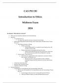 (BU) CAS PH 150 - Introduction to Ethics - Midterm Exam 1 Guide 2024