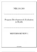 (JHU) NR.110.560 Program Development & Evaluation in Health - Midterm Review 1 20242025.