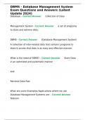 DBMS - Database Management System Exam Questions and Answers (Latest Update 2024)