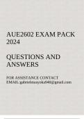 AUE2602 Exam pack 2024, questions and answers(Corporate Governance in Accountancy)